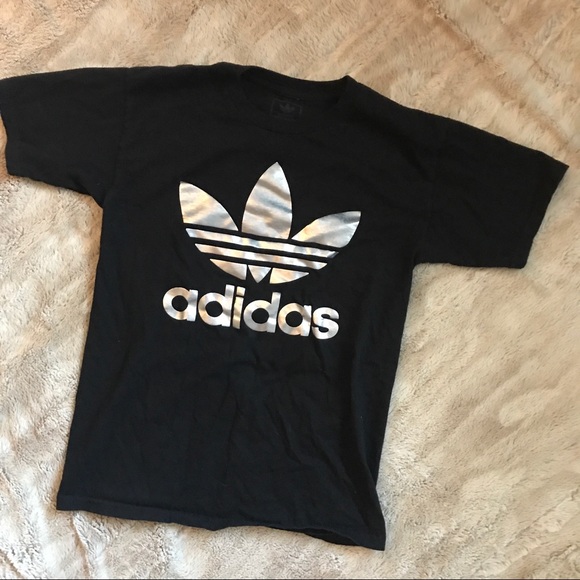black and silver adidas shirt